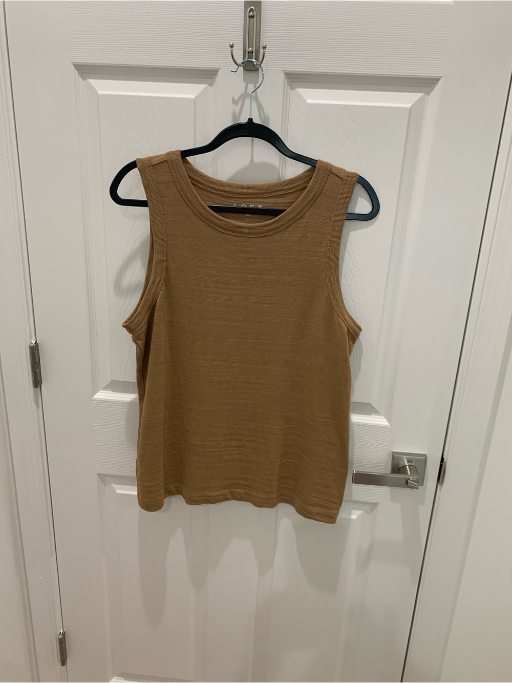 LOFT Ribbed Tank Top in Cognac Brown